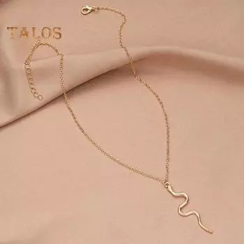 Женское ожерелье с подвеской в виде змеи, регулируемое с удлиненной цепочкой, винтажное женское ожерелье на ключицу, повседневное, для выпускного вечера, вечеринки, поездок на работу, свитера, украшения на шею серебряный