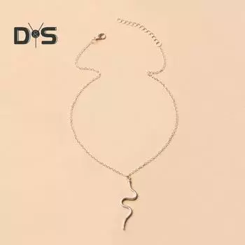 Женское ожерелье с подвеской в виде змеи, регулируемое с удлиненной цепочкой, винтажное женское ожерелье на ключицу, повседневное, для выпускного вечера, вечеринки, поездок на работу, свитера, украшения на шею серебряный