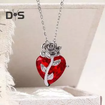 Женское ожерелье с подвеской в виде сердца в виде розы, ретро, регулируемая длина, полированное ожерелье со стразами, на ключицу, повседневная одежда, свадьбы, вечеринки, украшения для шеи платиновый