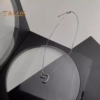 Женское ожерелье с подвеской в виде полого сердца, регулируемая длина, мягкий стиль, однотонное гальваническое украшение на шею для повседневных вечеринок, выпускного вечера серебряный