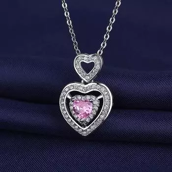 Женское ожерелье с подвеской в виде полого сердца, мерцающие стразы, регулируемая длина, украшения на шею, ежедневно
