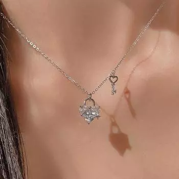 Женское ожерелье с подвеской в виде ключа в форме сердца, ожерелье из титановой стали, сплав, изысканное мастерство, регулируемое