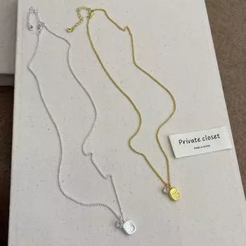 Женское ожерелье с подвеской в виде кубика сахара из матового золота в средневековом стиле – легкая роскошь, высококачественная, универсальная цепочка для свитера и ключицы N1218 золотой