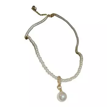 Женское ожерелье с подвеской, жемчужная расширенная цепочка, регулируемая длина, ювелирные изделия для шеи, выпускного вечера, свадьбы, вечеринки, ключицы белый