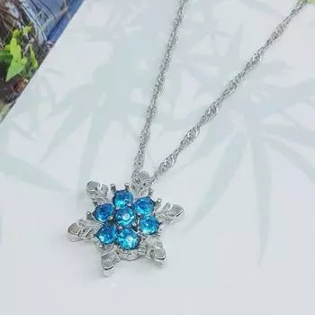 Женское ожерелье с серебряным покрытием Snow Full Diamond Простое универсальное ожерелье Рождественский подарок Подвеска Цепочка для свитера