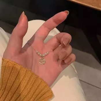 Женское ожерелье с жемчужным благословением на ключицу 2025 года – шикарное, простое и универсальное украшение на весну/лето Pearl blessing model