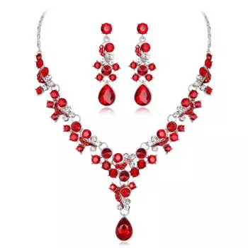 Женское ожерелье, серьги, ювелирные наборы бижутерии B0910330 белый