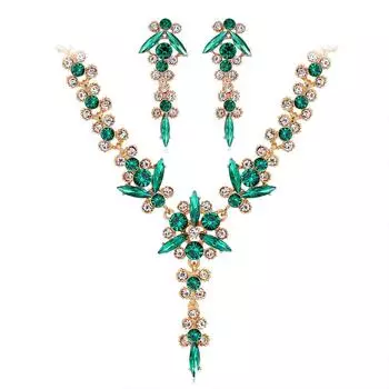 Женское ожерелье, серьги, ювелирные наборы бижутерии B0910847 серебряный