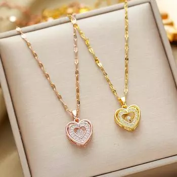 Женское ожерелье «сердце к сердцу» ожерелье на ключицу ювелирные изделия золотой