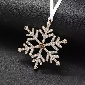 Женское ожерелье со снежинками, украшение в виде рождественской елки, подвеска в виде 100 языков, проекция «Я люблю тебя», сплав, подарок на день святого Валентина