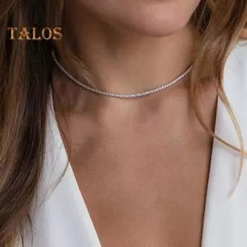 Женское ожерелье со стразами, без подвески, регулируемое, с увеличенной длиной, женское ожерелье на ключицу, ювелирные изделия для выпускного вечера серебряный