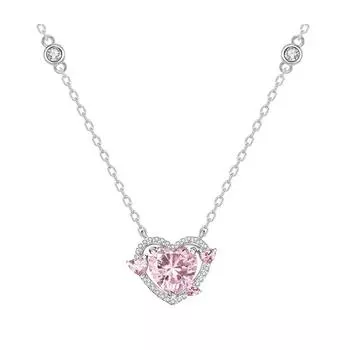 Женское ожерелье со стразами, кулон в форме сердца, полая цепочка, регулируемое украшение на шею, ювелирные изделия, подарок на день рождения, вечерние, выпускной, ключичное ожерелье One Size