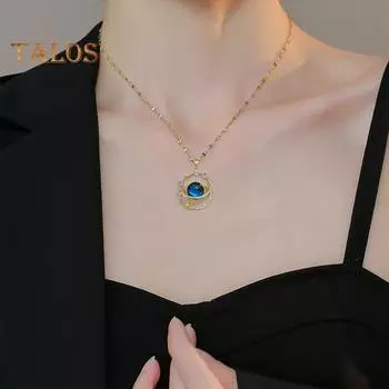 Женское ожерелье со стразами, лунной звездой, подвеской в виде небесного тела, украшение на шею, регулируемое ювелирное изделие для выпускного вечера, свиданий, ожерелье на ключице серебряный