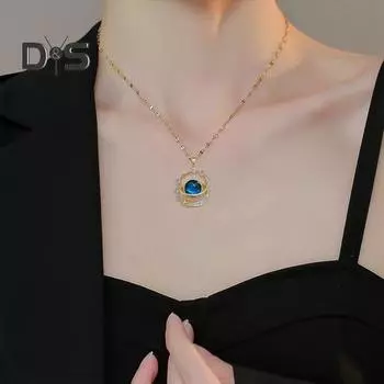 Женское ожерелье со стразами, лунной звездой, подвеской в виде небесного тела, украшение на шею, регулируемое ювелирное изделие для выпускного вечера, свиданий, ожерелье на ключице золотистый