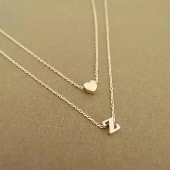 Женское ожерелье, сплошной цвет, полированный двухслойный антидеформированный женский кулон в форме буквы, подарок L золотистый