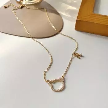 Женское ожерелье в форме медведя H, ювелирные изделия с буквами, мультяшное ожерелье из искусственного жемчуга, аксессуары