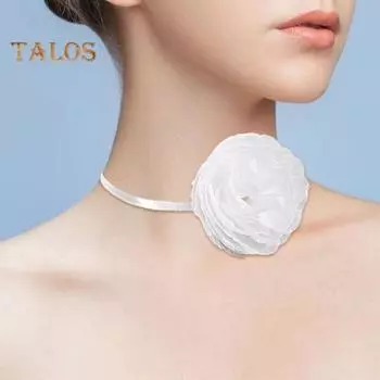 Женское ожерелье в стиле ретро с 3D декоративными розами в романтическом стиле, колье на шнуровке, регулируемое легкое украшение на шею для выпускного вечера розы красного