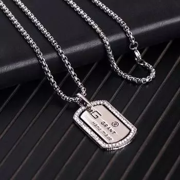 Женское ожерелье, женская длинная цепочка для свитера с бриллиантами, модная мужская подвеска серебряный