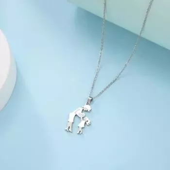 Женское ожерелье, золотое регулируемое тонкое подарок на день матери, нержавеющая сталь, сердце любви для мамы и дочки серебряный