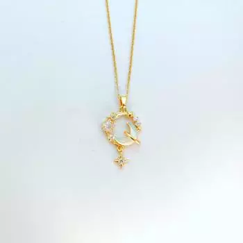 Женское ожерелье Звезда Луна Легкая Роскошь Премиум Универсальное Галактика Падающая Мечта Кулон Ключичная Цепочка
