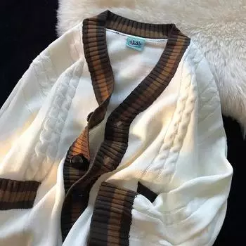 Женское пальто больших размеров, свободный уютный кардиган, свитер, винтажный повседневный вязаный пиджак на пуговицах с длинным рукавом и пуговицами S