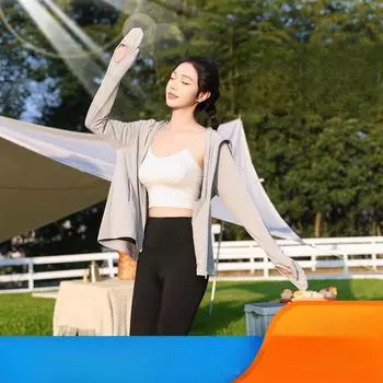 Женское пальто для верховой езды с защитой от солнца и охлаждения, легкое и дышащее, с отверстием для большого пальца M белый