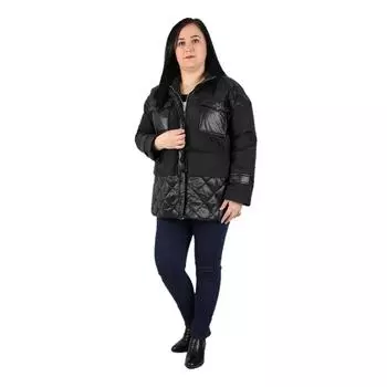 Женское пальто Fierte больших размеров Kprs61264 с застежкой-молнией и шнуровкой на талии