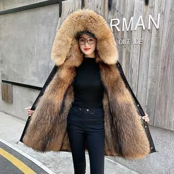 Женское пальто из искусственного меха, элегантная толстая теплая модная верхняя одежда, длинная куртка XXXXXL чёрный