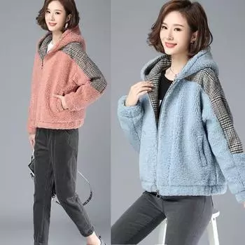 Женское пальто из искусственного меха больших размеров, высокое качество, зимняя теплая плюшевая верхняя одежда, модная повседневная короткая меховая куртка для мамы M хаки