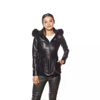 Женское пальто из натуральной кожи Deriza