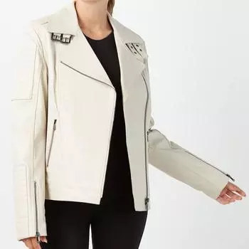 Женское пальто из натуральной кожи Bruna бежевое