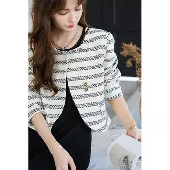 Женское пальто Mishow, новинка осени 2023, повседневная свободная элегантная универсальная одежда в полоску в корейском стиле, топы MXC43W0033