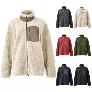 Женское пальто на молнии ветрозащитный стоячий воротник теплая куртка из овечьей шерсти с карманами зимняя XL армия зеленый