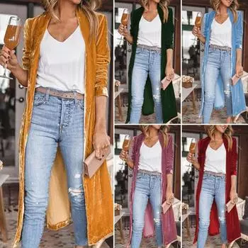 Женское пальто, однотонное, легко сочетающееся, мягкий дышащий фланелевой кардиган длиной до середины икры, мягкое макси-пальто с открытой строчкой, женская одежда S розы красного