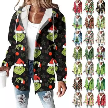 Женское пальто, повседневная и модная композитная толстая и теплая куртка с капюшоном и принтом S синий