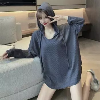 Женское пальто, пуловер с длинными рукавами, тонкие однотонные топы 2XL