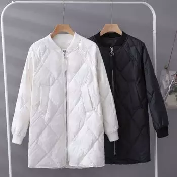 Женское пальто с хлопковой подкладкой, парки, пуховая зимняя куртка, длинные толстые теплые пальто, верхняя одежда-пуховики, куртки на весну, осень и зиму XS чёрный