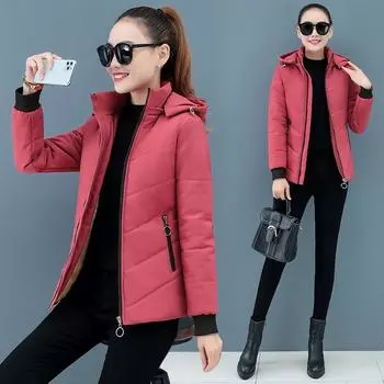 Женское пальто с капюшоном, парка, пуховая женская куртка с хлопковой подкладкой, зимние взрывы, модное теплое хлопковое пальто, женская одежда XXXXL чёрный