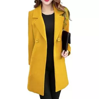 Женское пальто с лацканами, тепловая верхняя одежда, женское пальто средней длины для свиданий M красный