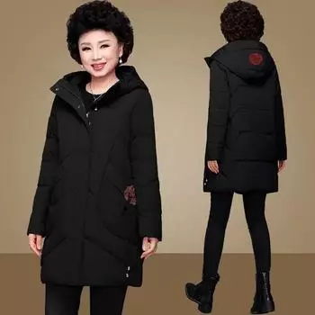 Женское пальто средней длины с капюшоном большого размера, теплое зимнее утолщенное теплое пальто с капюшоном, пушистое теплое пальто 5XL