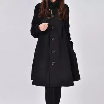 Женское пальто-свитер, утепленное теплое пальто средней длины, холодное и ветрозащитное пальто L серый