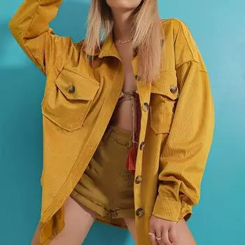 Женское пальто, свободная вельветовая рубашка с длинными рукавами и карманами, кардиган нестандартной формы S красный