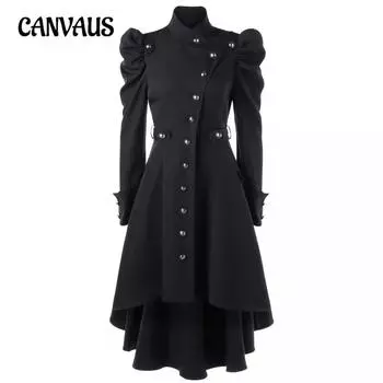 Женское пальто-тренч большого размера с воротником-стойкой, облегающее пальто средней длины S красный