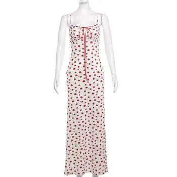 Женское платье 2024 года, лето, новая милая маленькая цветочная юбка с подтяжками, длинная, сексуальная, французское кружево, элегантные, пэчворк, облегающие платья для вечеринок S розовый