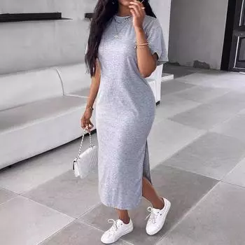 Женское платье 2025 года с короткими рукавами и однотонной спинкой и кружевом в виде листьев лотоса S чёрный