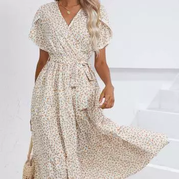 Женское платье 2025 Лето Маленькое цветочное платье S