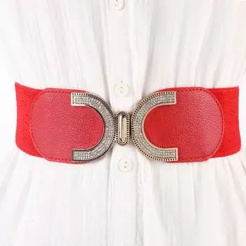 Женское платье эластичный широкий пояс модный пуховик черный пояс с уплотнителем на талии 60-80cm красный