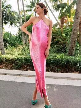 Женское платье без рукавов с кисточками и вырезами Y2K, длинные облегающие женские платья с открытой спиной, летние сексуальные вечерние клубные новые женские платья S чёрный