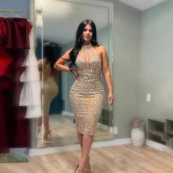 Женское платье без рукавов с открытой спиной, выполненное в технике горячего сверления, с сетчатым полиэстером, вечеринка S чёрный