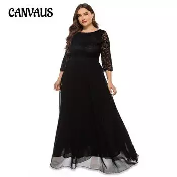 Женское платье больших размеров, кружевные вечерние платья